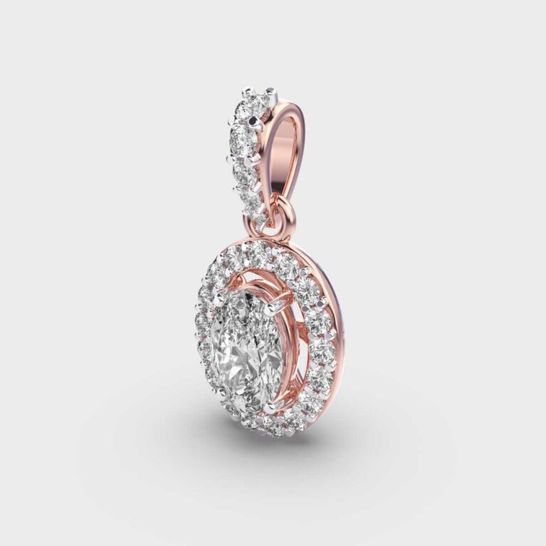 Classique Oval Diamond Pendant (Without Chain)