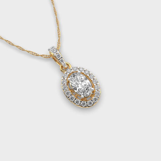 Classique Oval Diamond Pendant (Without Chain)