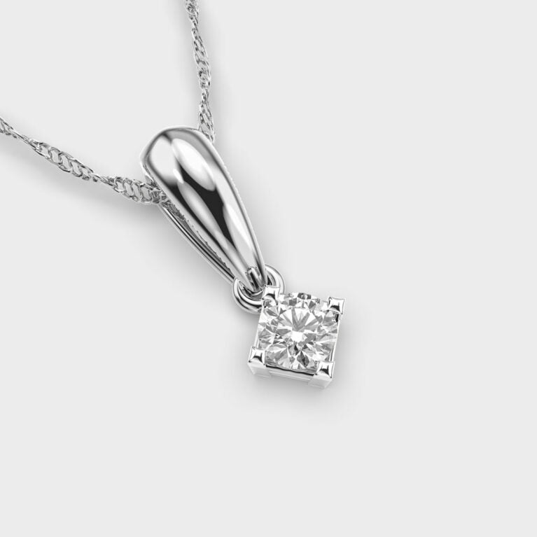Hanging Solitaire Diamond Pendant (Without Chain)