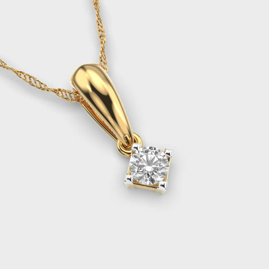 Hanging Solitaire Diamond Pendant (Without Chain)