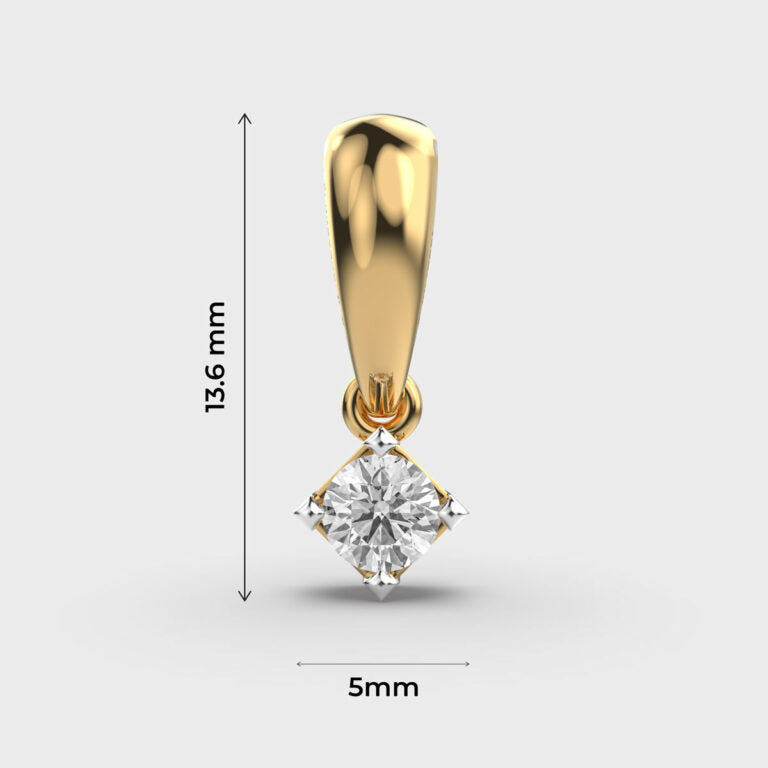 Hanging Solitaire Diamond Pendant (Without Chain)