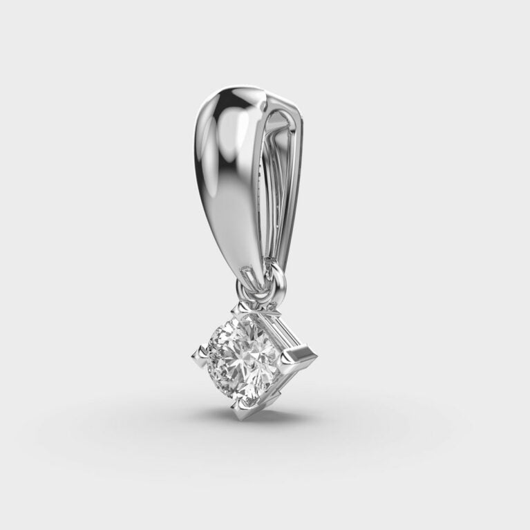 Hanging Solitaire Diamond Pendant (Without Chain)