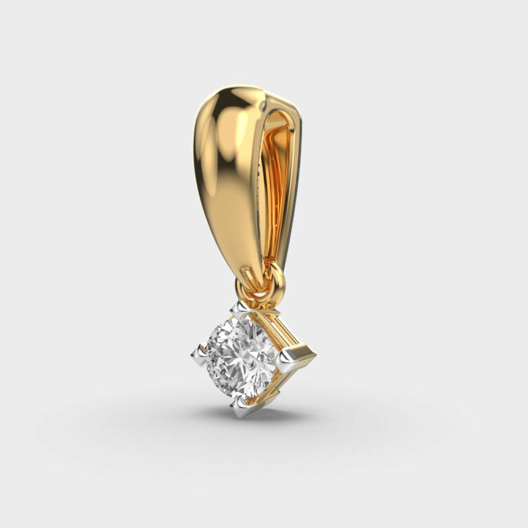 Hanging Solitaire Diamond Pendant (Without Chain)