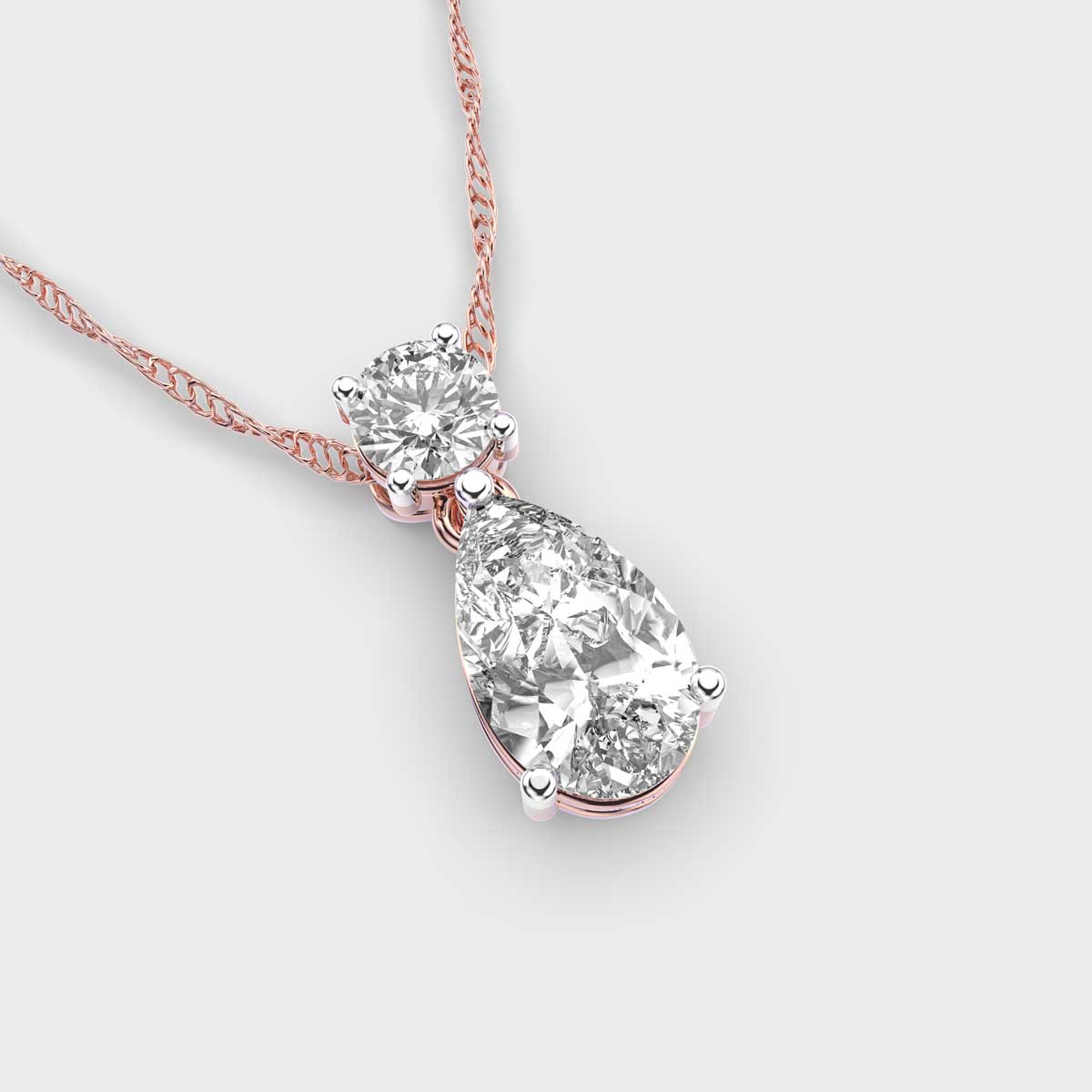Pretty Pear Diamond Pendant (With Chain)