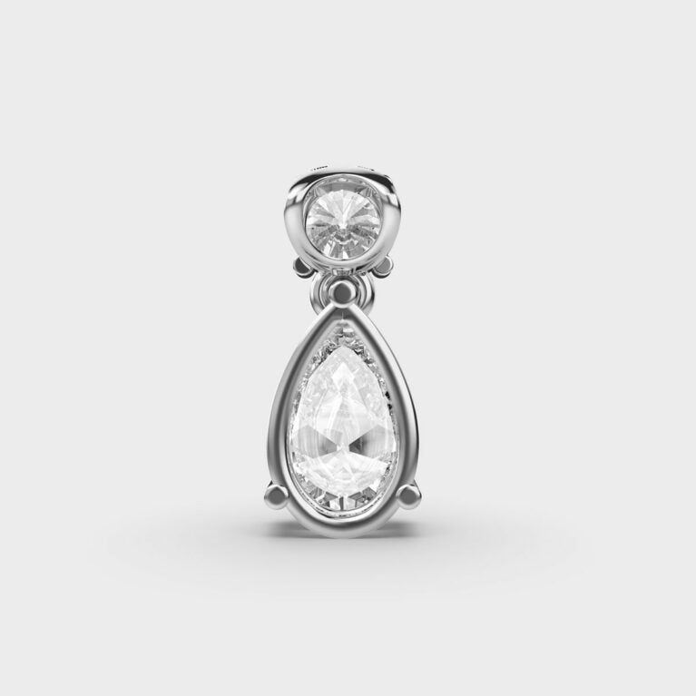 Pretty Pear Diamond Pendant (With Chain)