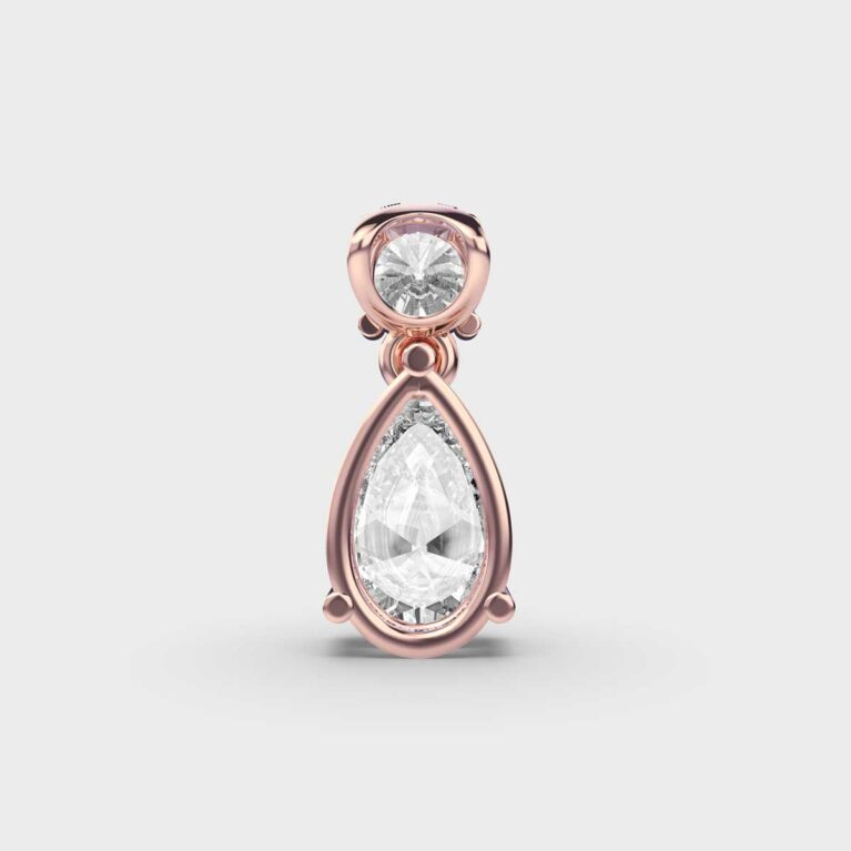Pretty Pear Diamond Pendant (With Chain)