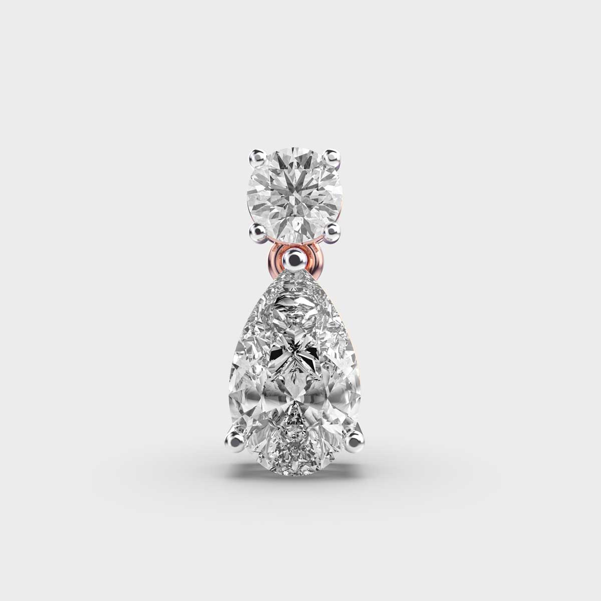 Pretty Pear Diamond Pendant (With Chain)