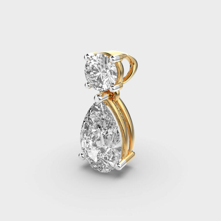 Pretty Pear Diamond Pendant (With Chain)