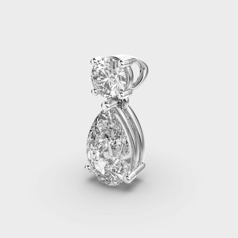 Pretty Pear Diamond Pendant (With Chain)