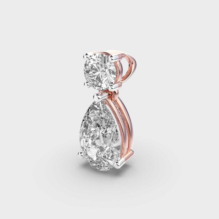 Pretty Pear Diamond Pendant (With Chain)