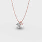 Pretty 1 Carat Princess Pendant (With Chain)