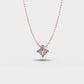 Pretty 1 Carat Princess Pendant (With Chain)