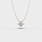 Pretty 1 Carat Princess Pendant (With Chain)