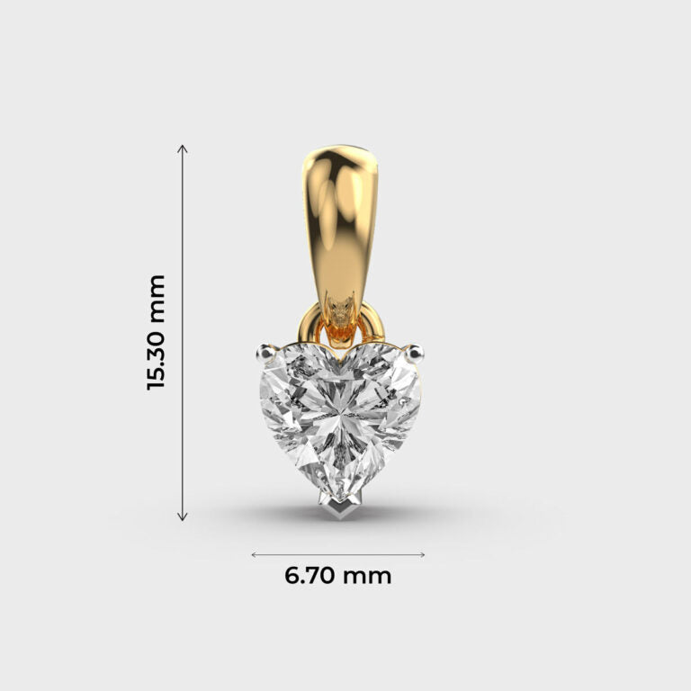 1 Carat Classic Heart Solitaire Pendant (Without Chain)