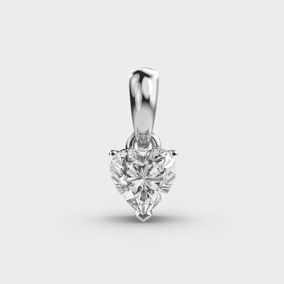 1 Carat Classic Heart Solitaire Pendant (Without Chain)