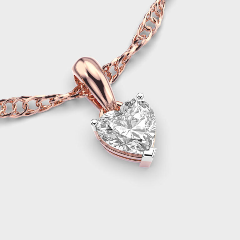 1 Carat Classic Heart Solitaire Pendant (Without Chain)