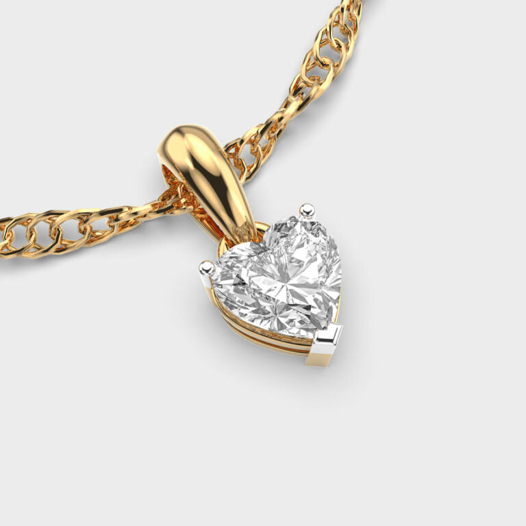1 Carat Classic Heart Solitaire Pendant (Without Chain)