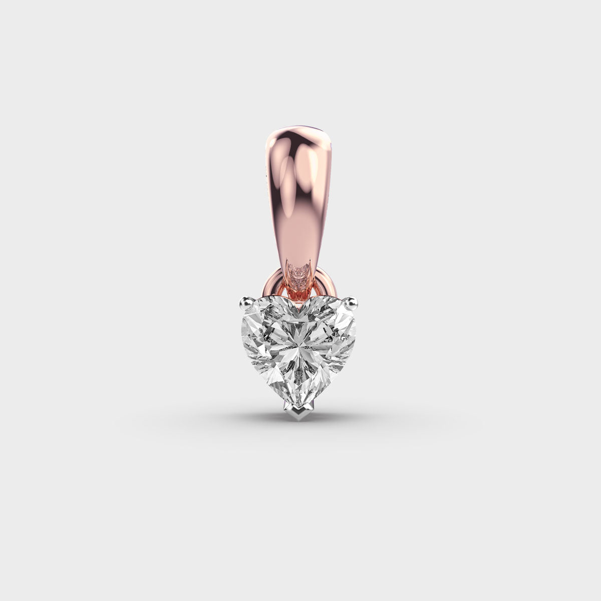 50 Cent Classic Heart Solitaire Pendant (Without Chain)