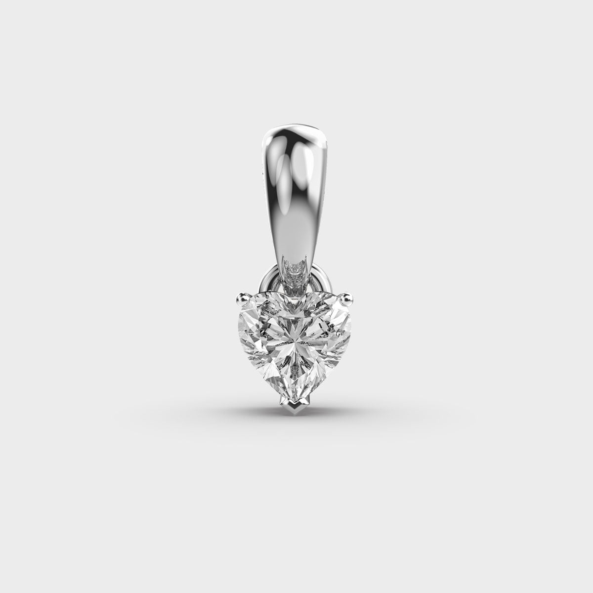 50 Cent Classic Heart Solitaire Pendant (Without Chain)