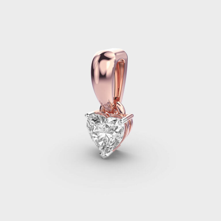 50 Cent Classic Heart Solitaire Pendant (Without Chain)