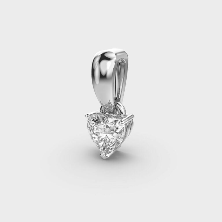 50 Cent Classic Heart Solitaire Pendant (Without Chain)