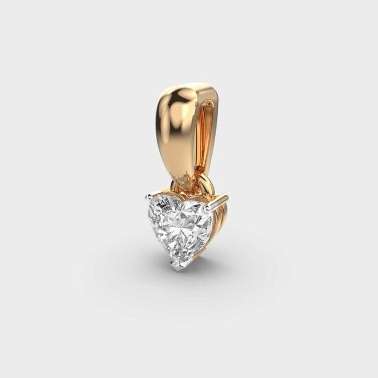 50 Cent Classic Heart Solitaire Pendant (Without Chain)
