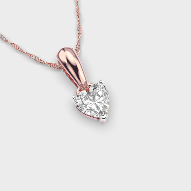50 Cent Classic Heart Solitaire Pendant (Without Chain)