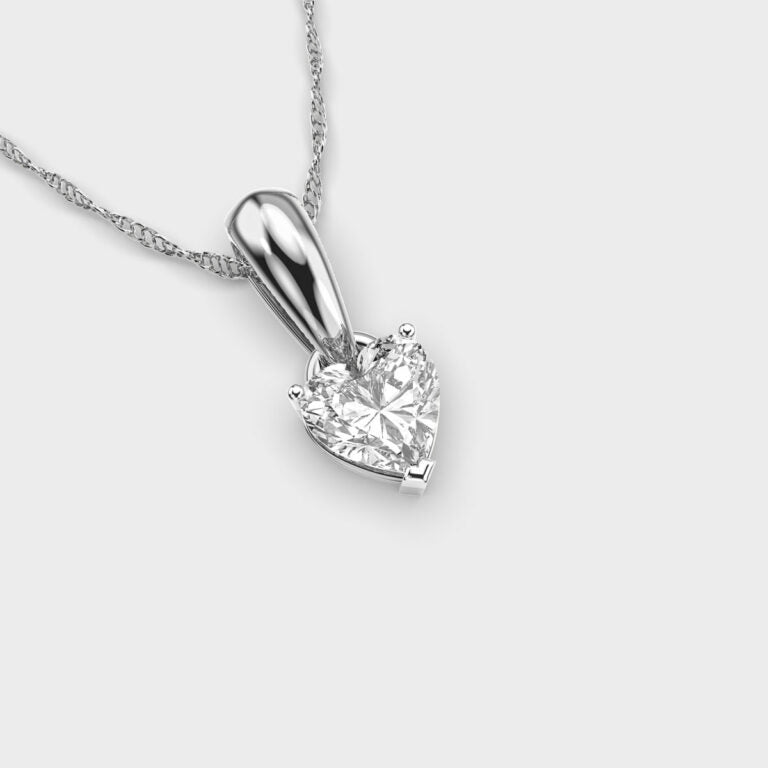 50 Cent Classic Heart Solitaire Pendant (Without Chain)