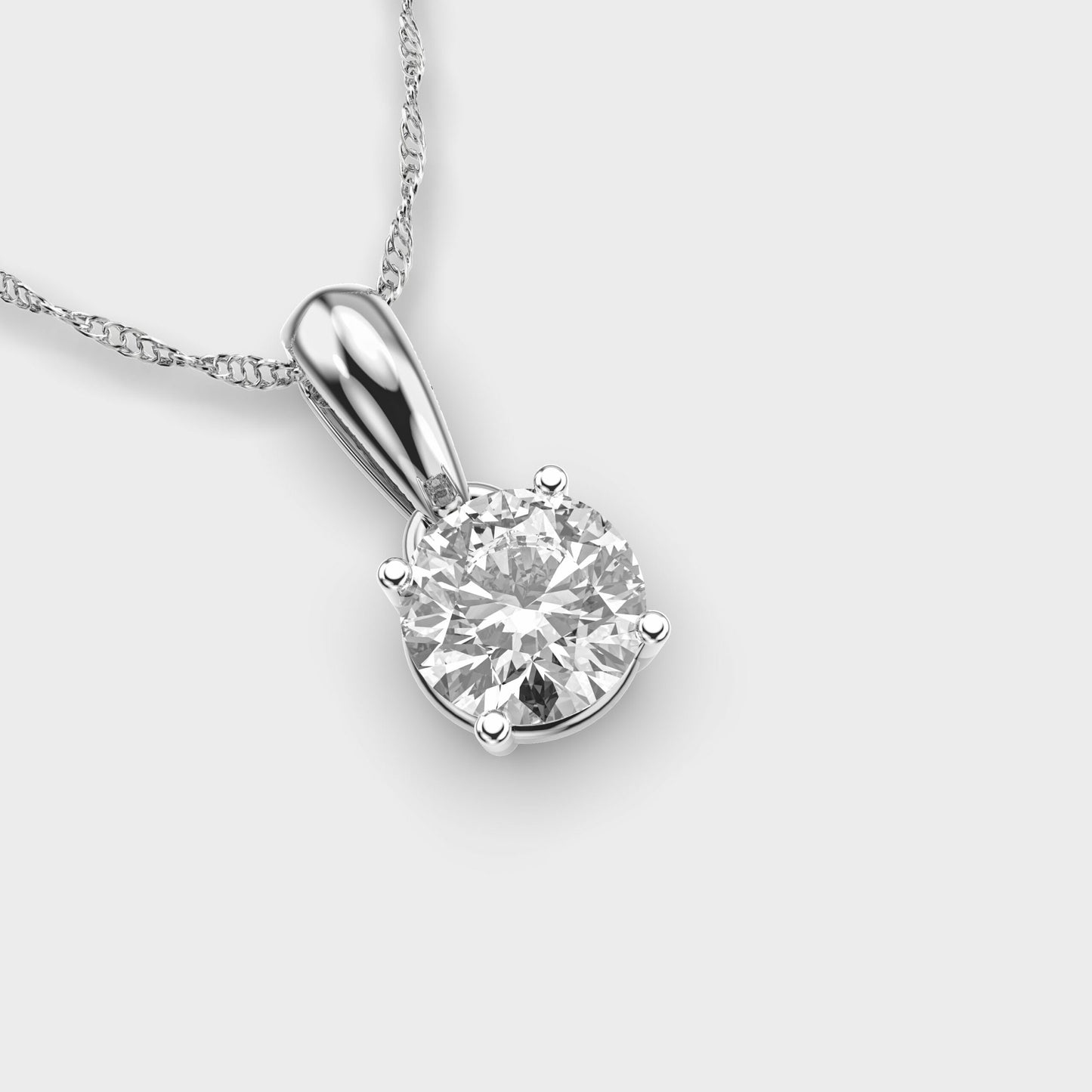 1 Carat Classic Solitaire Pendant (Without Chain)
