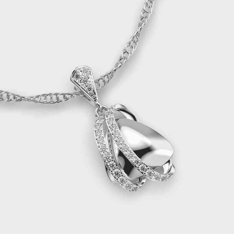 Looped Trigonal Diamond Pendant (Without Chain)