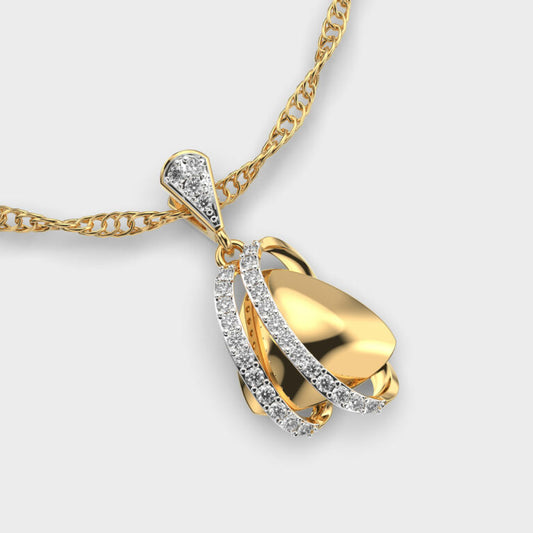 Looped Trigonal Diamond Pendant (Without Chain)