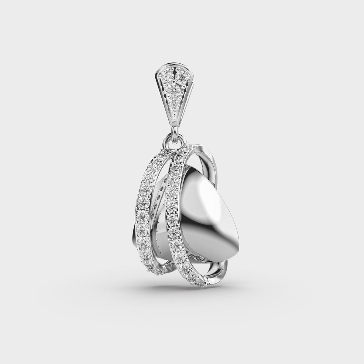 Looped Trigonal Diamond Pendant (Without Chain)
