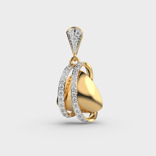 Looped Trigonal Diamond Pendant (Without Chain)