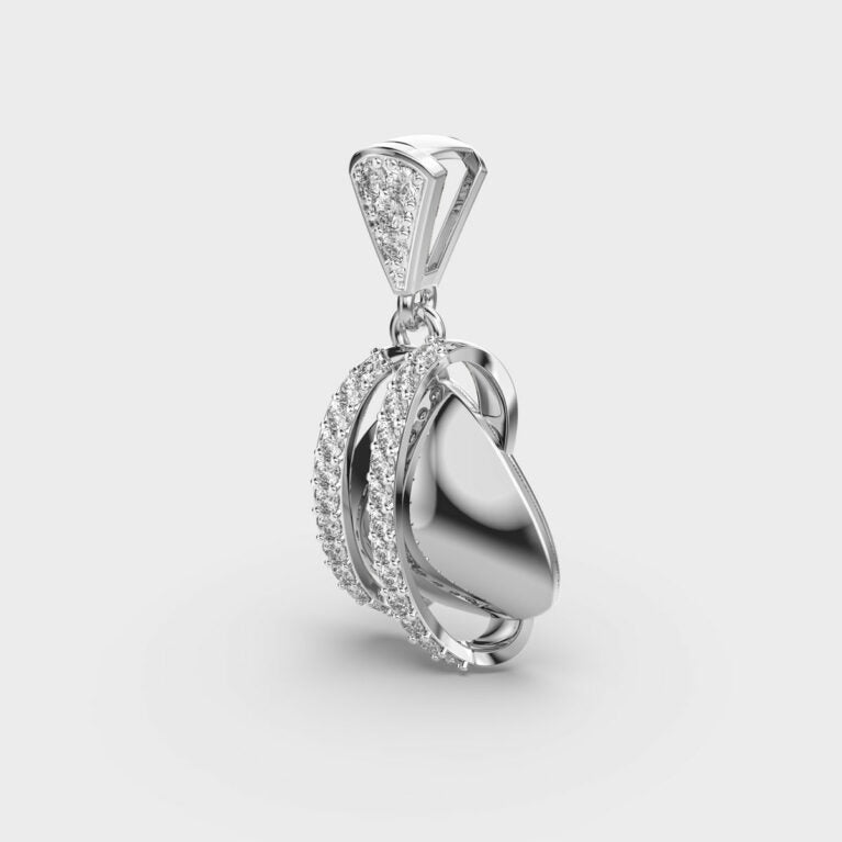 Looped Trigonal Diamond Pendant (Without Chain)