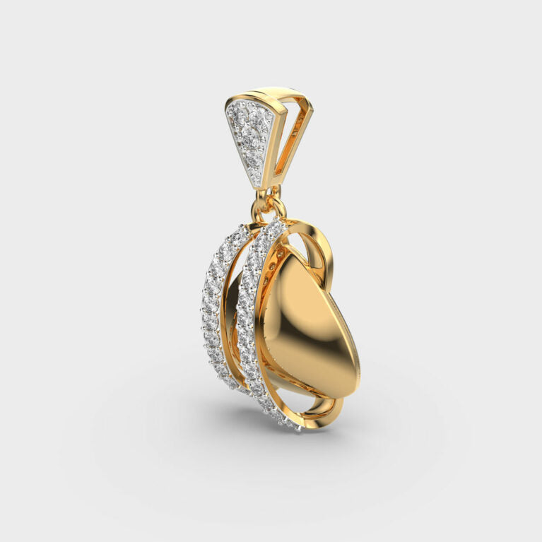 Looped Trigonal Diamond Pendant (Without Chain)