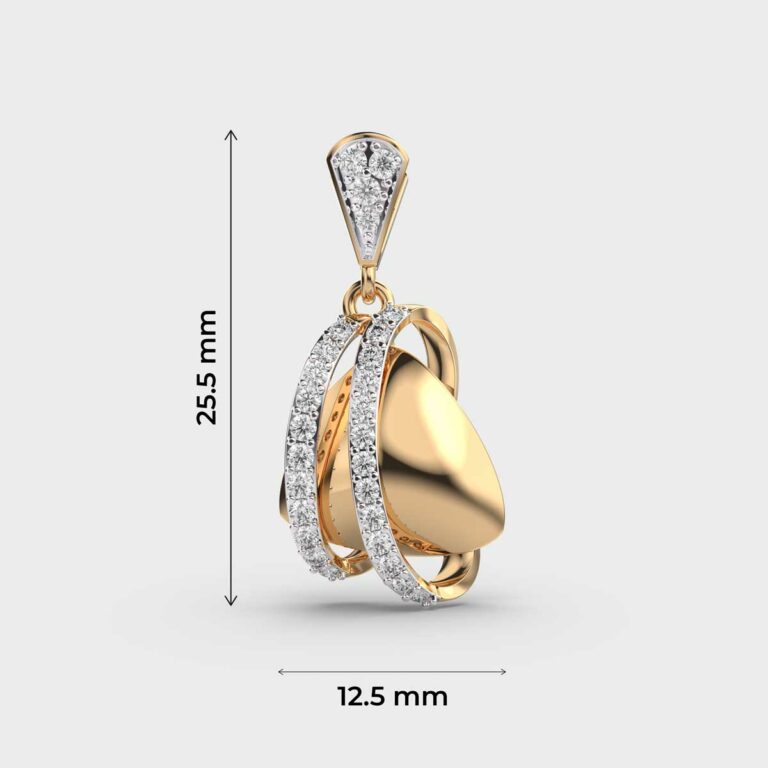 Looped Trigonal Diamond Pendant (Without Chain)