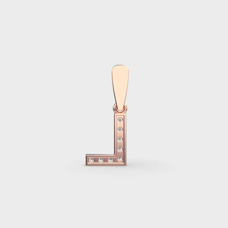 Lovely L Diamond Pendant (Without Chain)