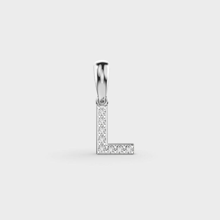 Lovely L Diamond Pendant (Without Chain)