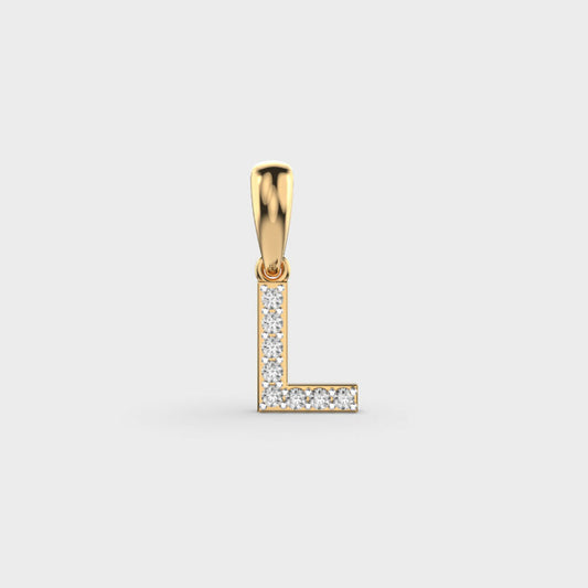 Lovely L Diamond Pendant (Without Chain)