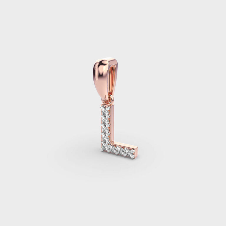 Lovely L Diamond Pendant (Without Chain)