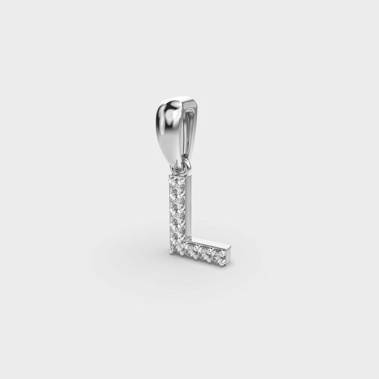 Lovely L Diamond Pendant (Without Chain)