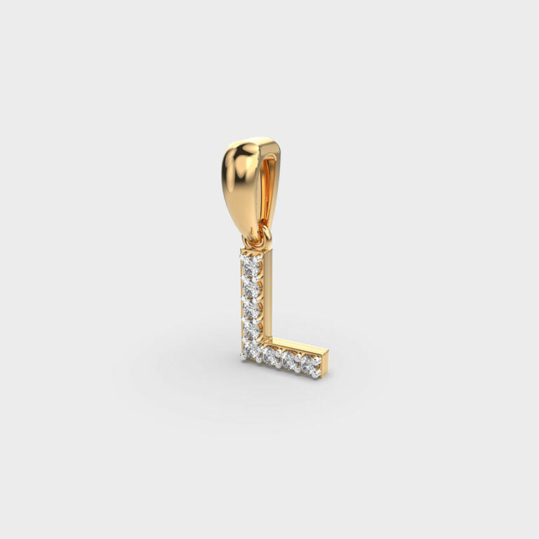 Lovely L Diamond Pendant (Without Chain)