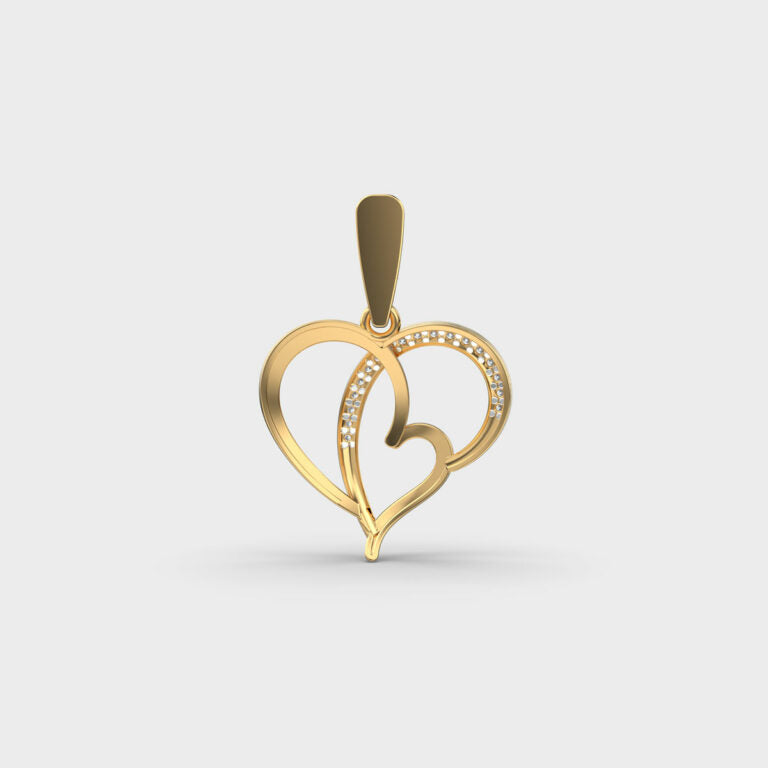 Love and Heart Diamond Pendant (Without Chain)