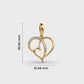 Love and Heart Diamond Pendant (Without Chain)