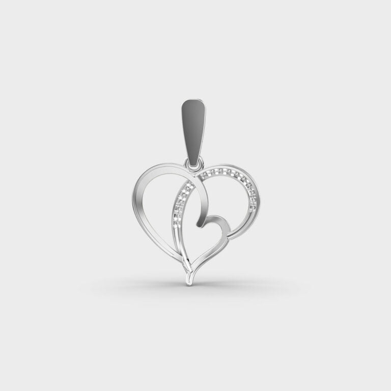 Love and Heart Diamond Pendant (Without Chain)
