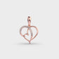 Love and Heart Diamond Pendant (Without Chain)