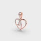 Love and Heart Diamond Pendant (Without Chain)