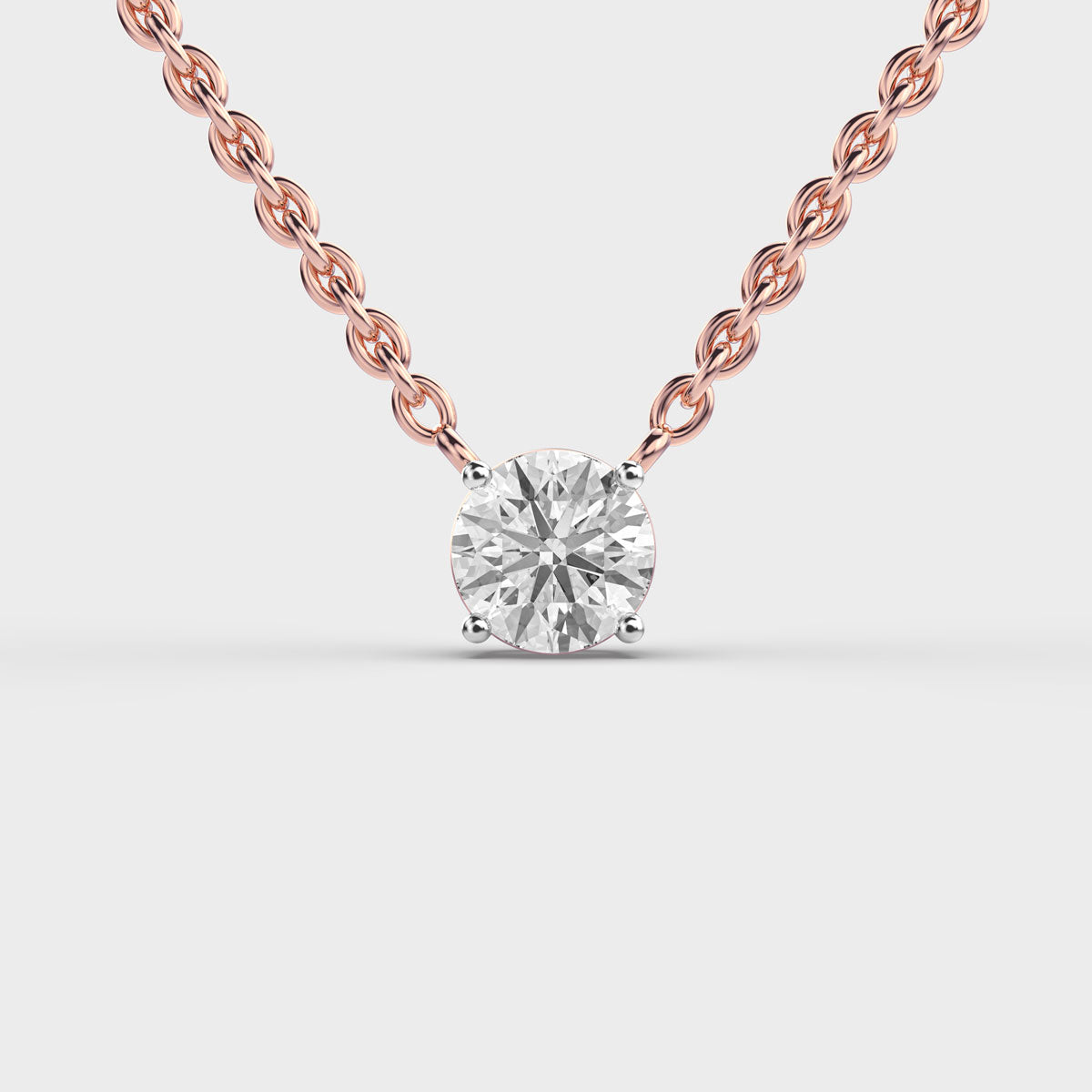 1 Carat Classic Round Solitaire Link Pendant(With Chain)