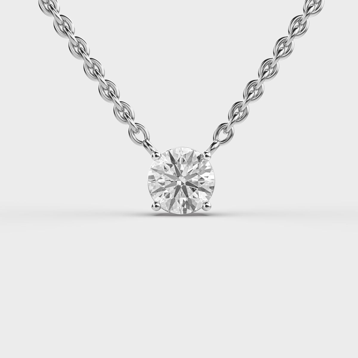 1 Carat Classic Round Solitaire Link Pendant(With Chain)