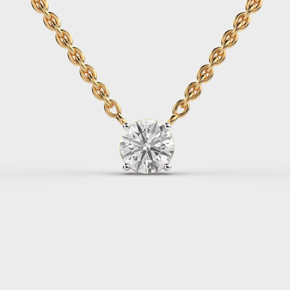 1 Carat Classic Round Solitaire Link Pendant(With Chain)